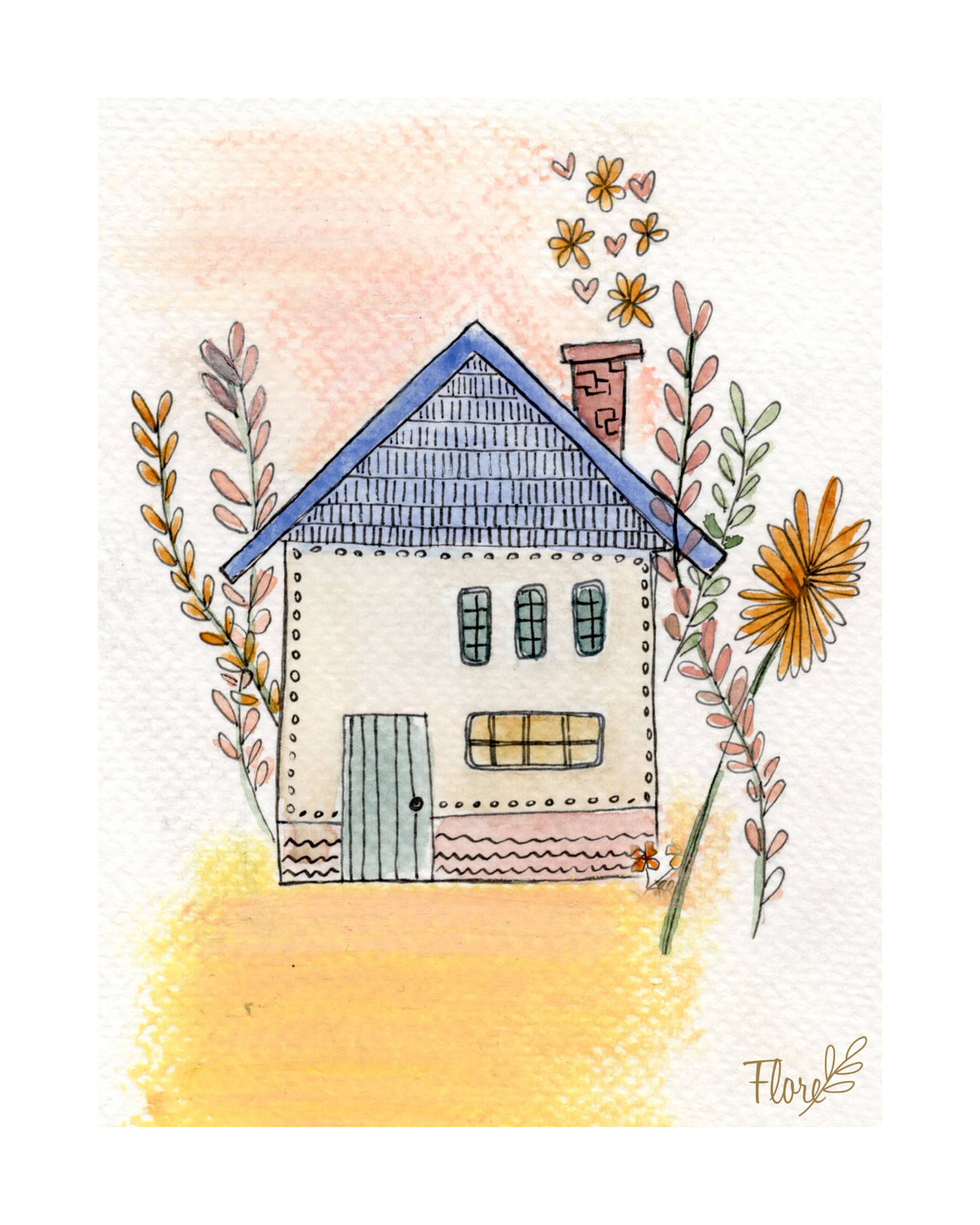 Affiche Aquarelle Maison