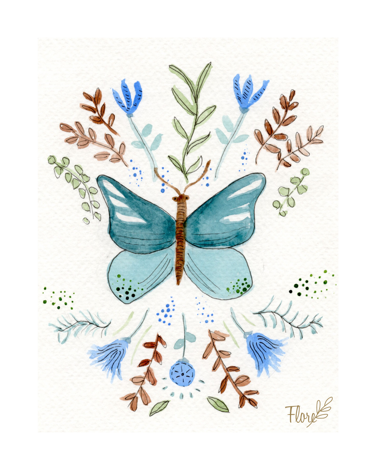 Affiche Aquarelle Papillon