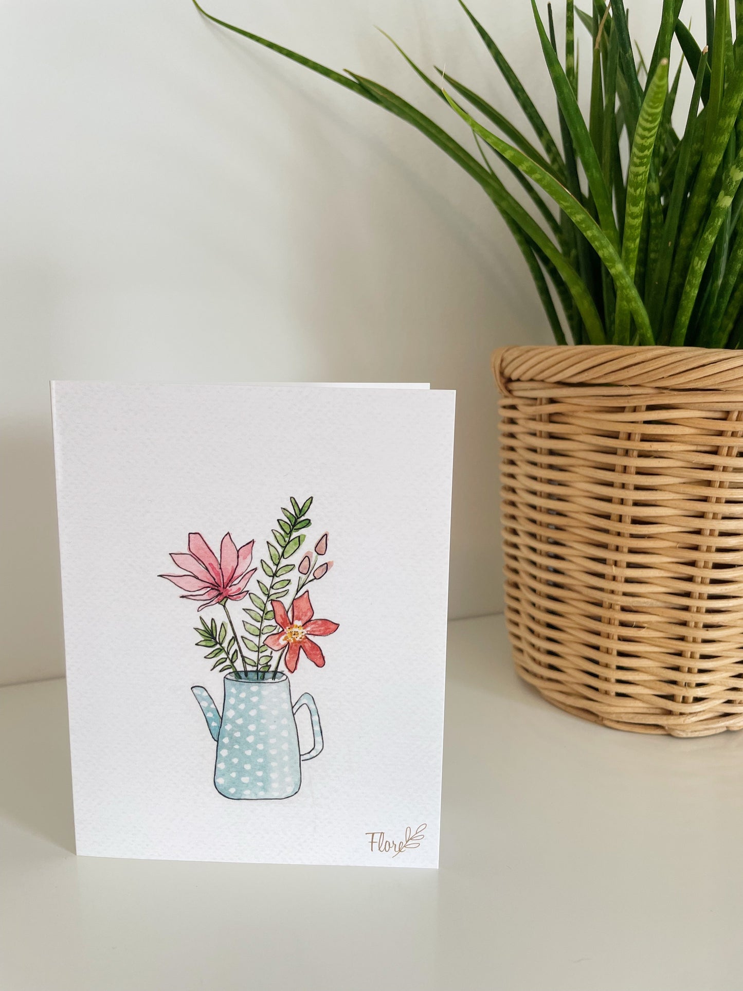 Carte de souhaits - Vase à pois