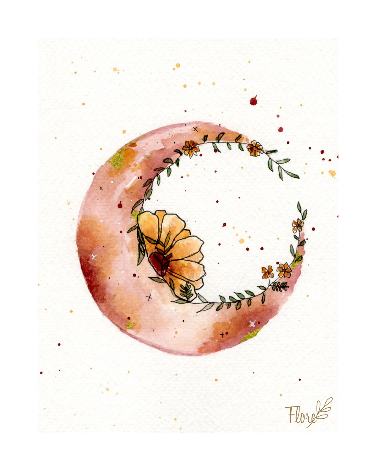 Affiche Aquarelle Lune